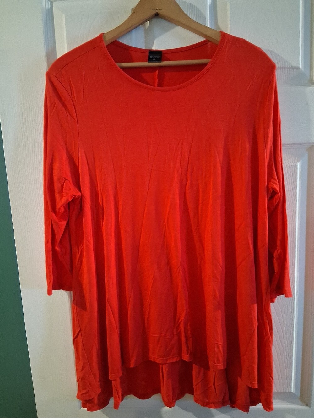 Ducci Red Long-Sleeve Swing Tunic Top